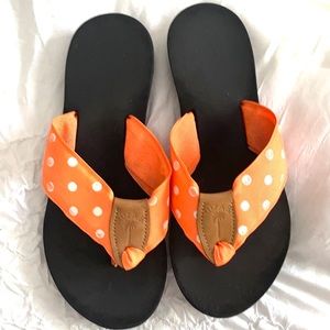 Eliza B Orange Grosgrain Ribbon Sandals girls 6